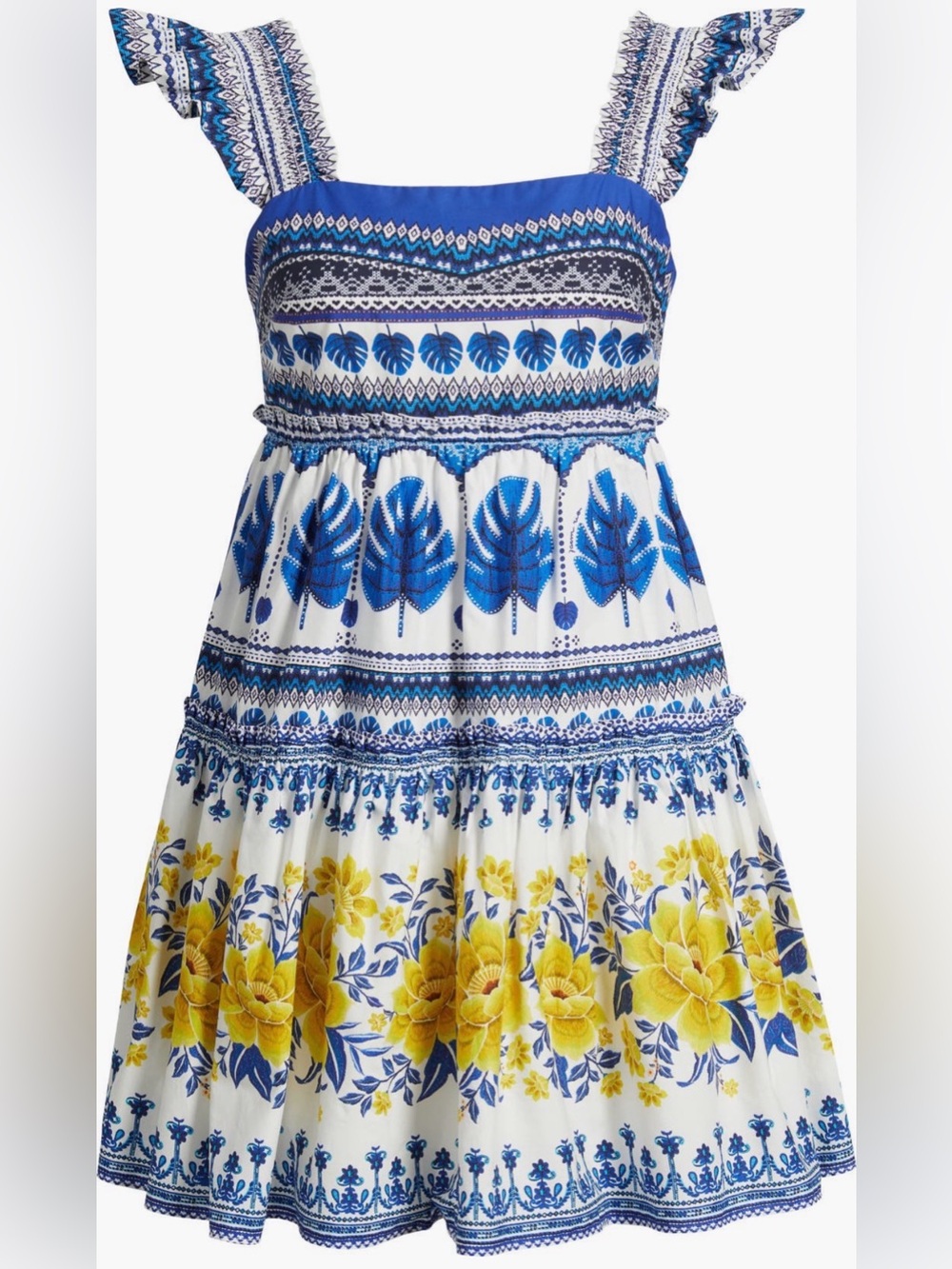 Farm Rio Off-White Zuli Organic Cotton Mini Dress size Small NWT - cute! - Picture 2 of 12